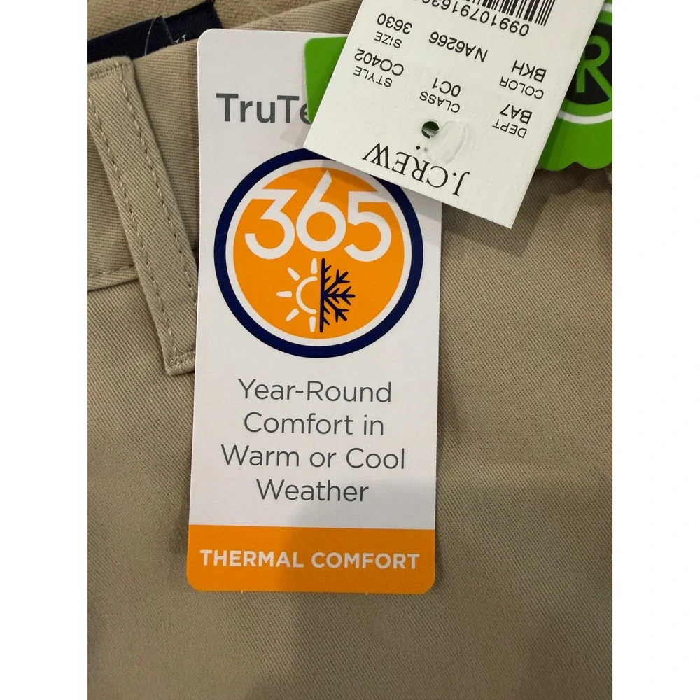 J.Crew Slim 770 365 Chino Pants 36x30 British Khaki TruTemp365 CO402 NEW